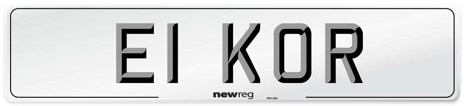 E1 KOR Number Plate from New Reg